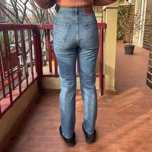 Sandro high waisted straight leg blue jean size 36